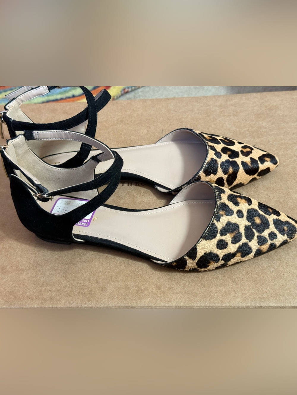 Leopard Print Pointed-Toe Ankle-Strap
